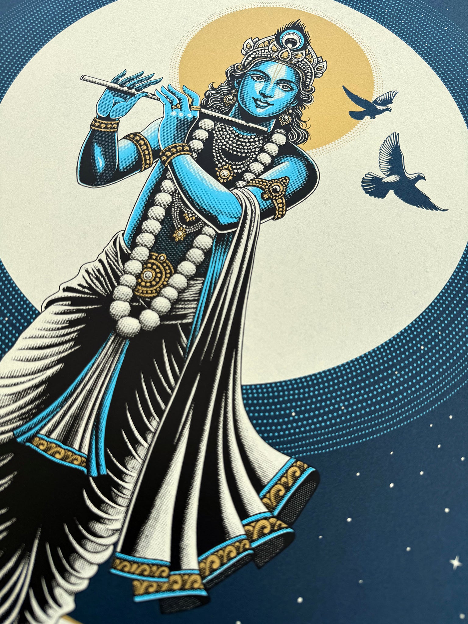 'Krishna Moon' Screen Printed Poster