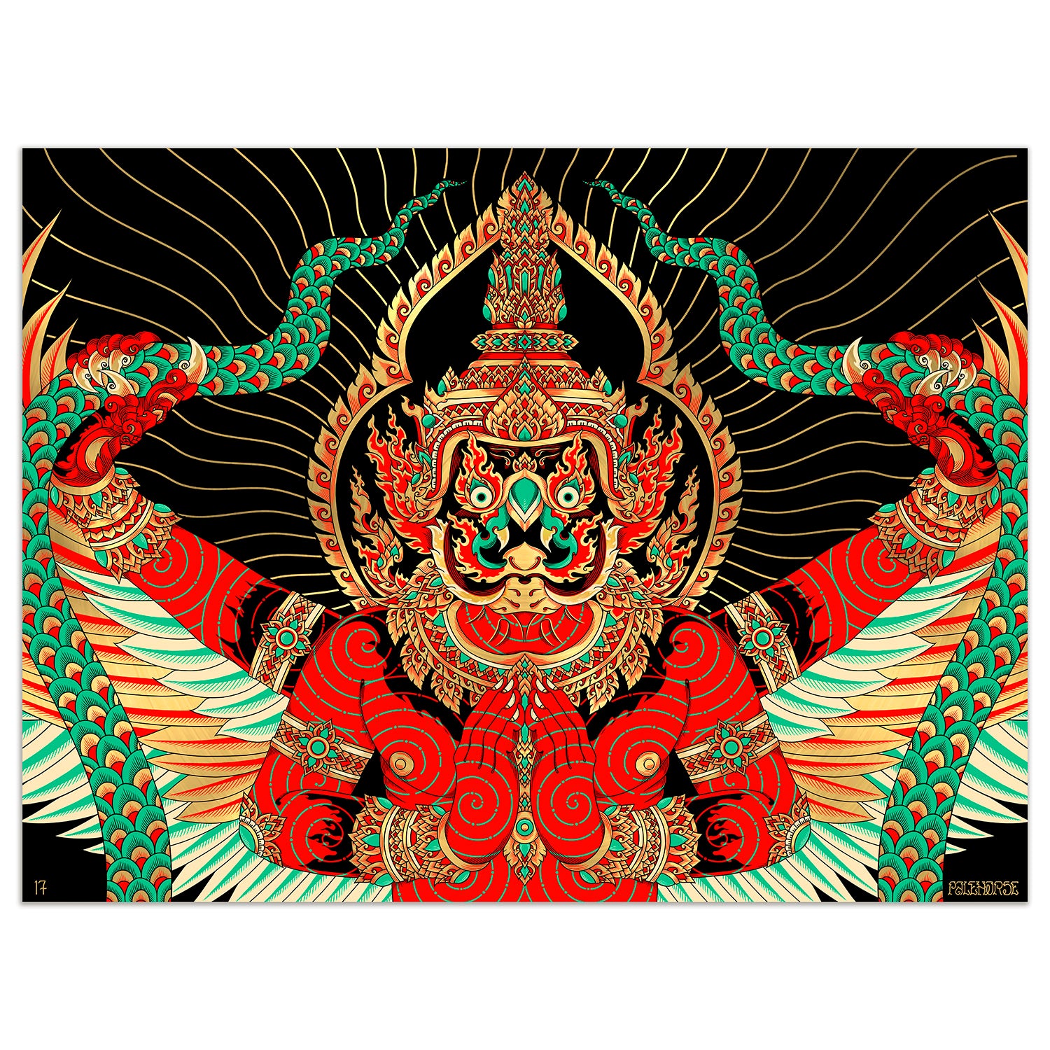 'Garuda' Gold Foil - Neon Screen-print