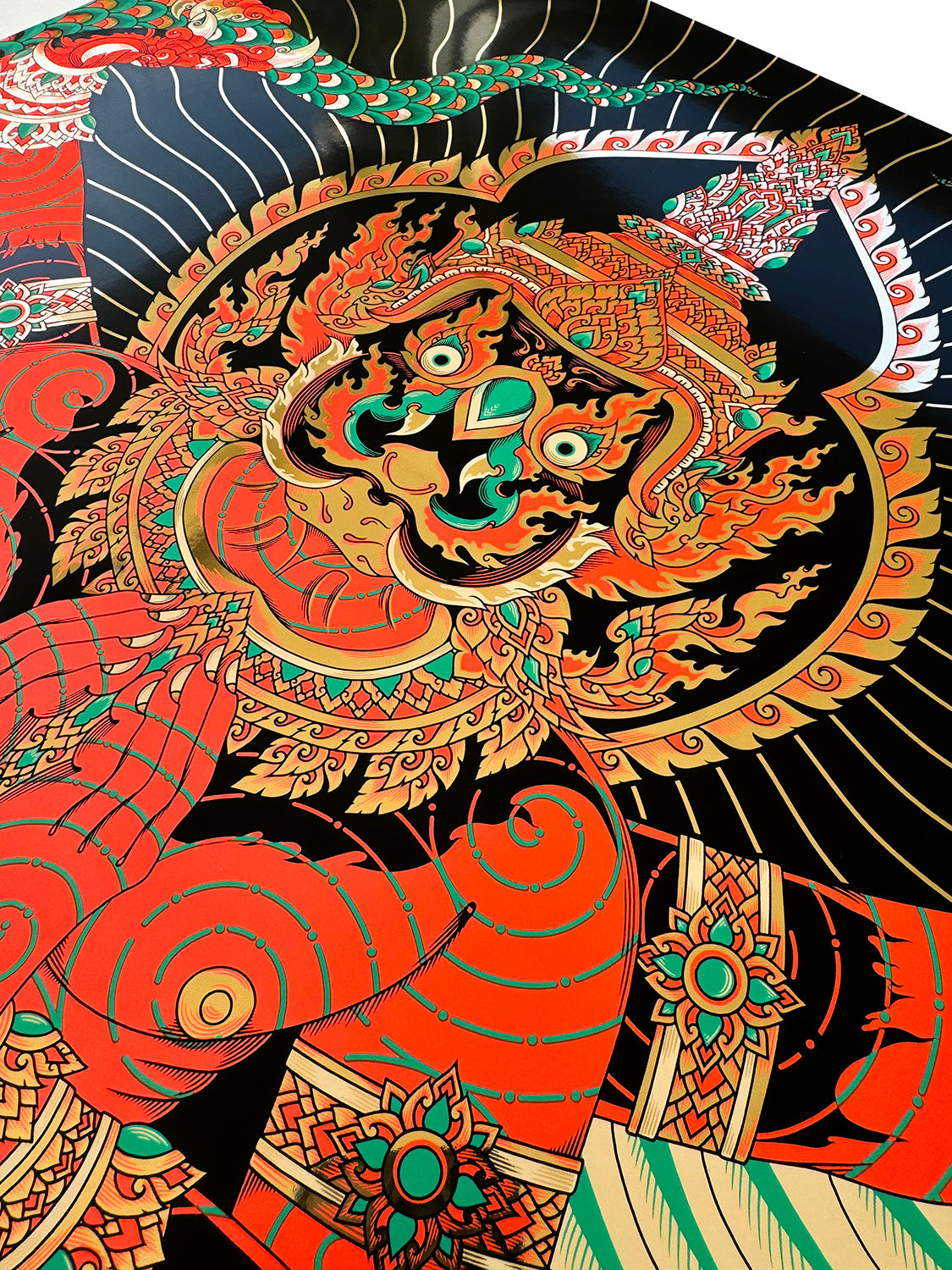 'Garuda' Gold Foil - Neon Screen-print