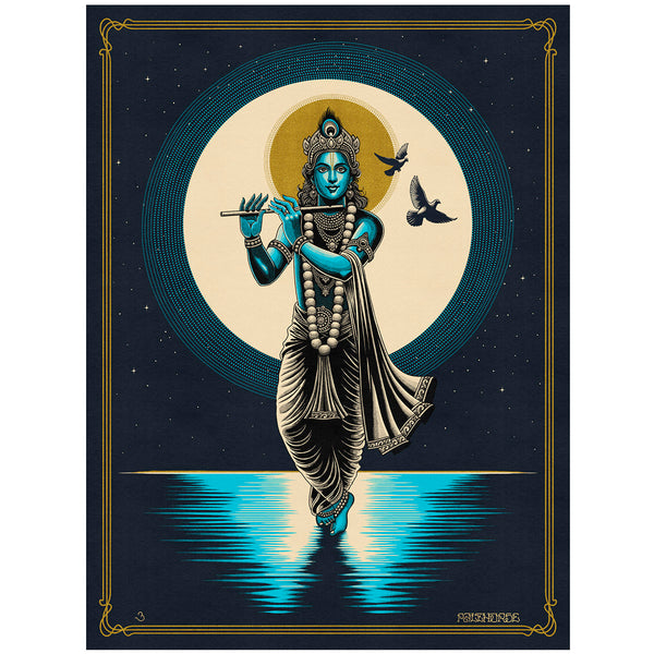 'Krishna Moon' Screen Printed Poster (PRE-ORDER)