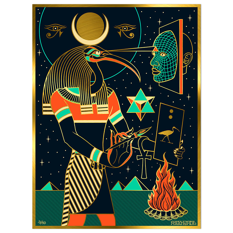 'Thoth' Gold Foil Screen-print - Oracle Series