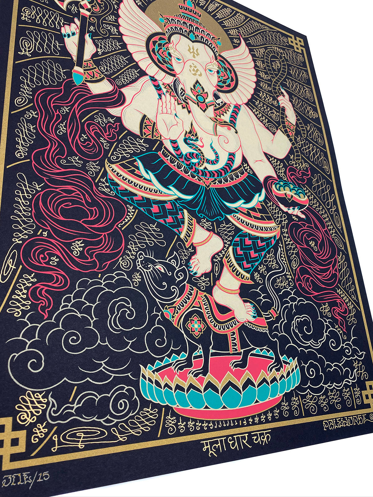 'Ganesha' Hand Embellished Screen-print - 3 Variants