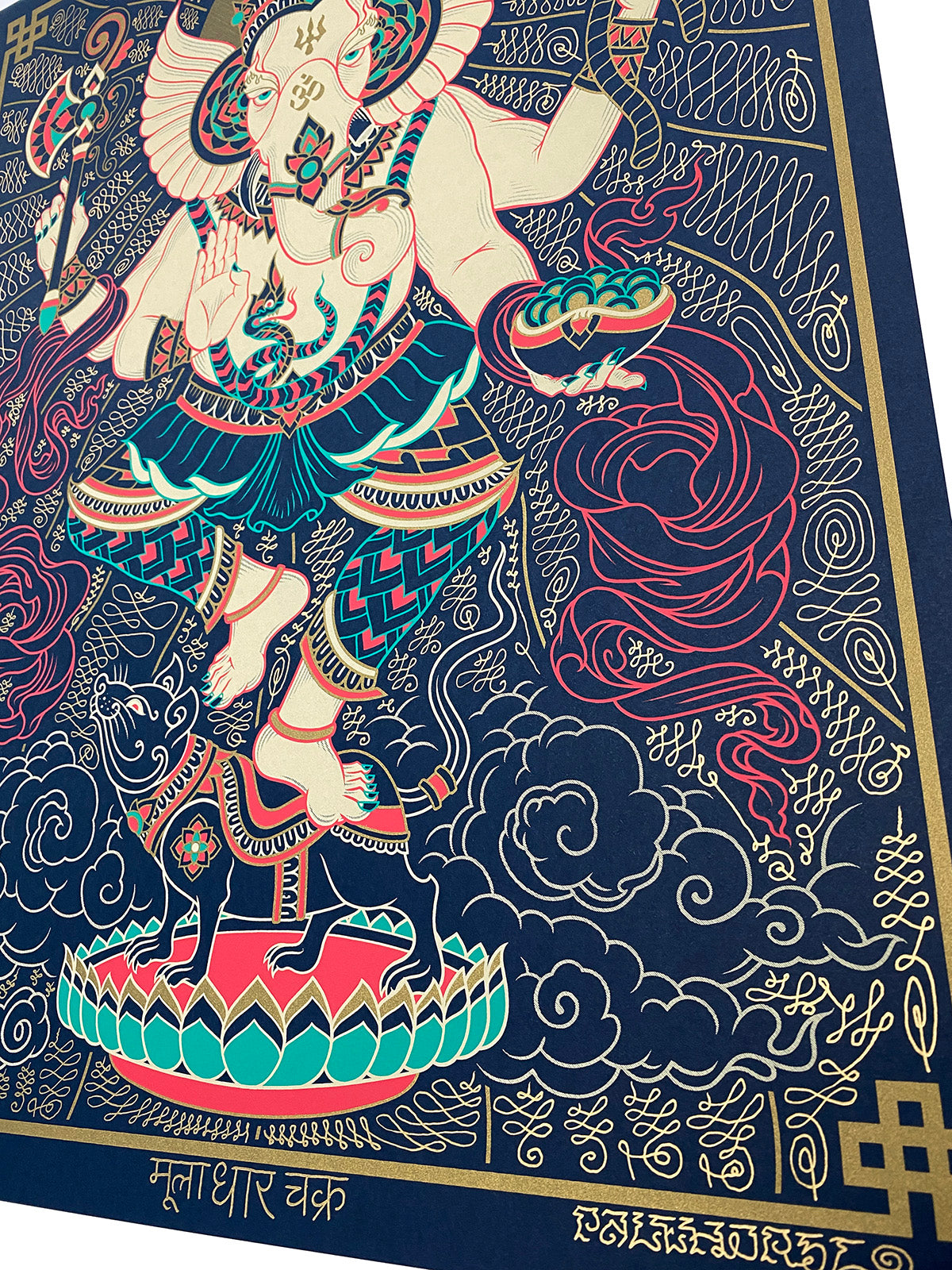 'Ganesha' Hand Embellished Screen-print - 3 Variants