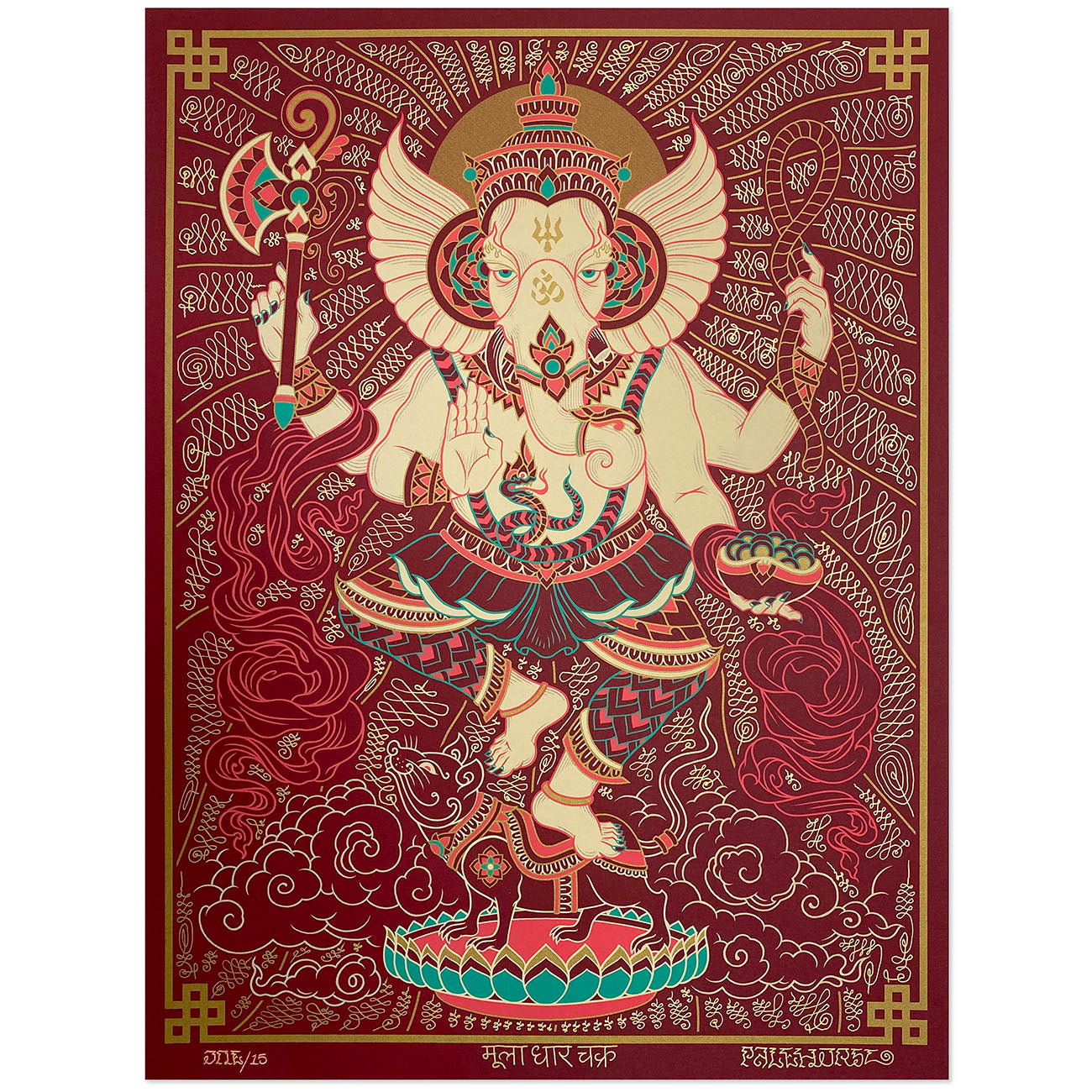 'Ganesha' Hand Embellished Screen-print - 3 Variants