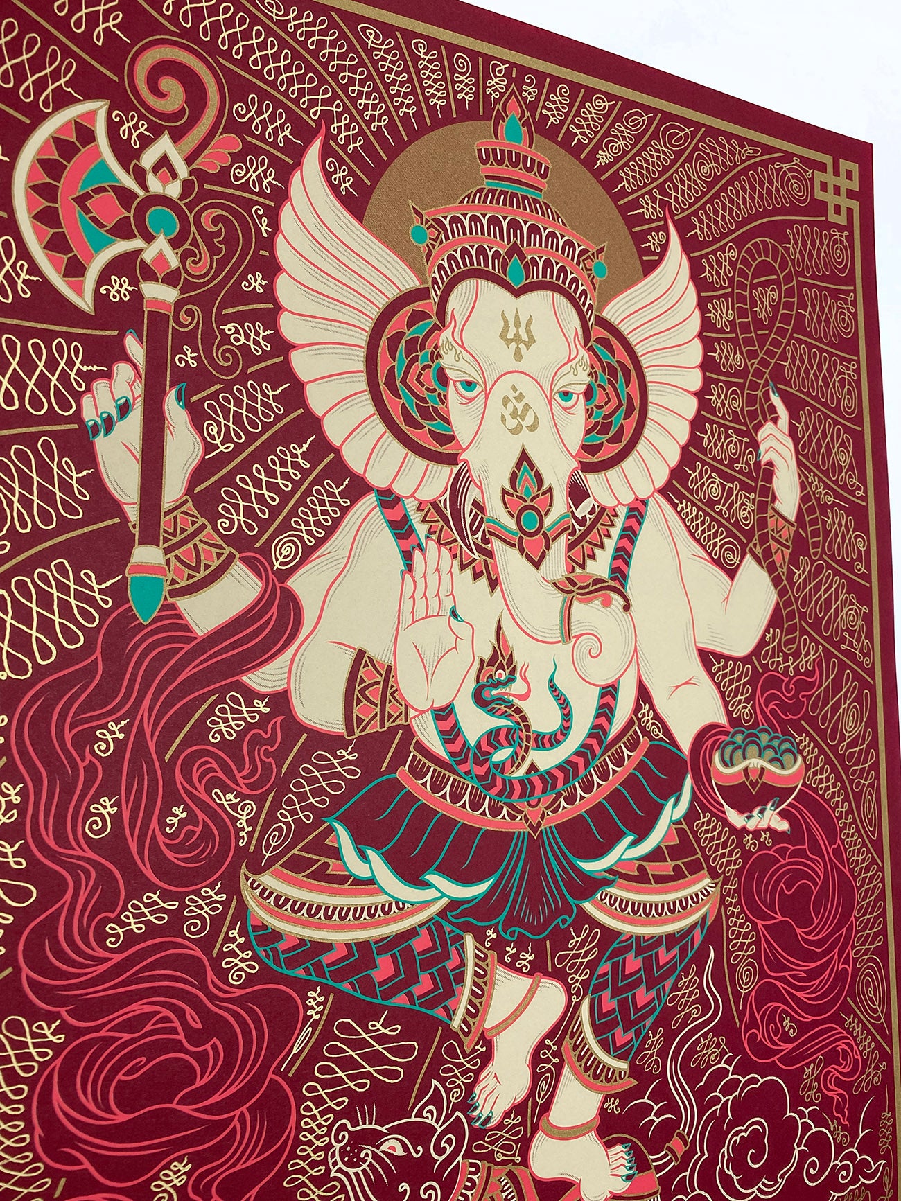'Ganesha' Hand Embellished Screen-print - 3 Variants