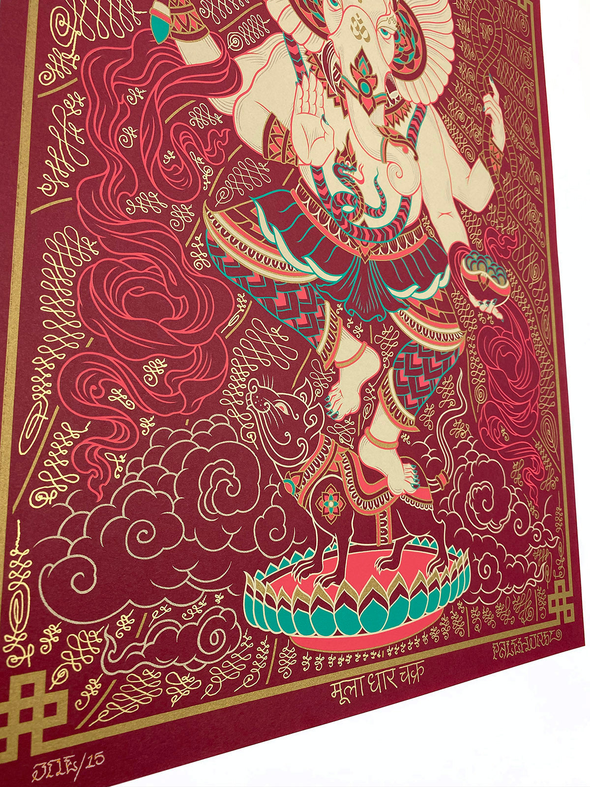 'Ganesha' Hand Embellished Screen-print - 3 Variants