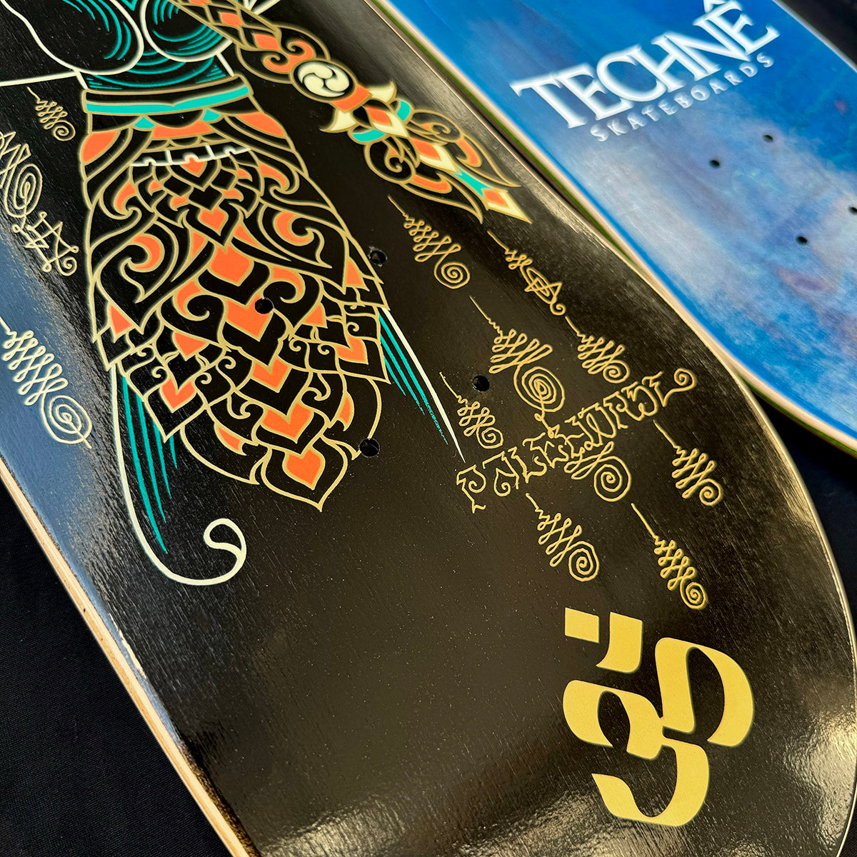 Hand Embellished Skate Deck: Battle Axe