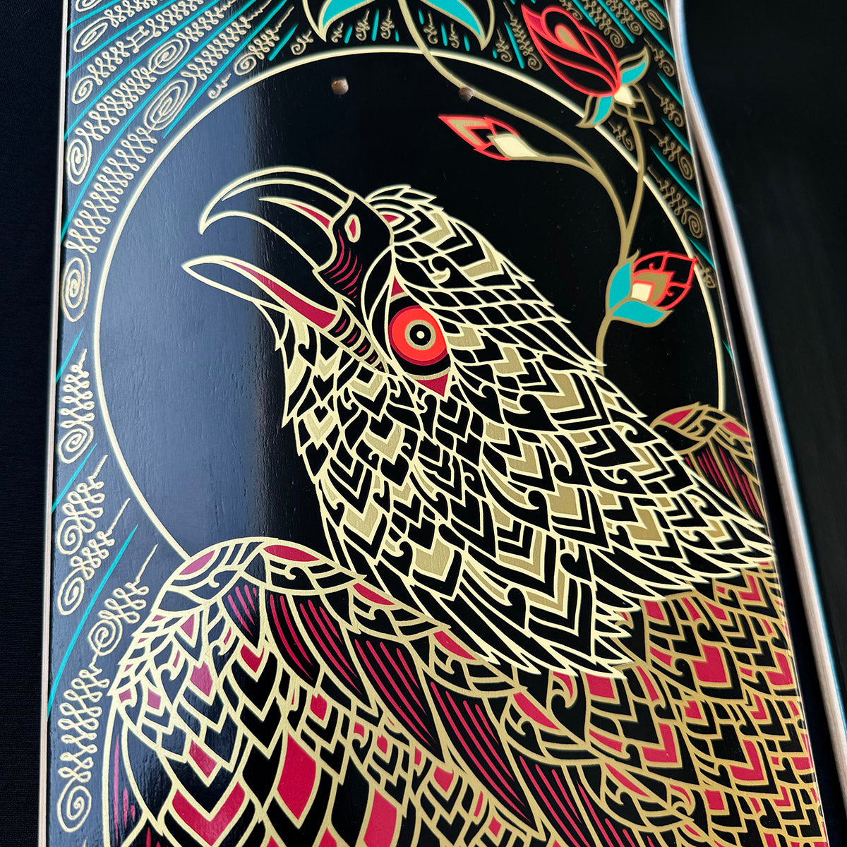 Hand Embellished Skate Deck: Eagle II