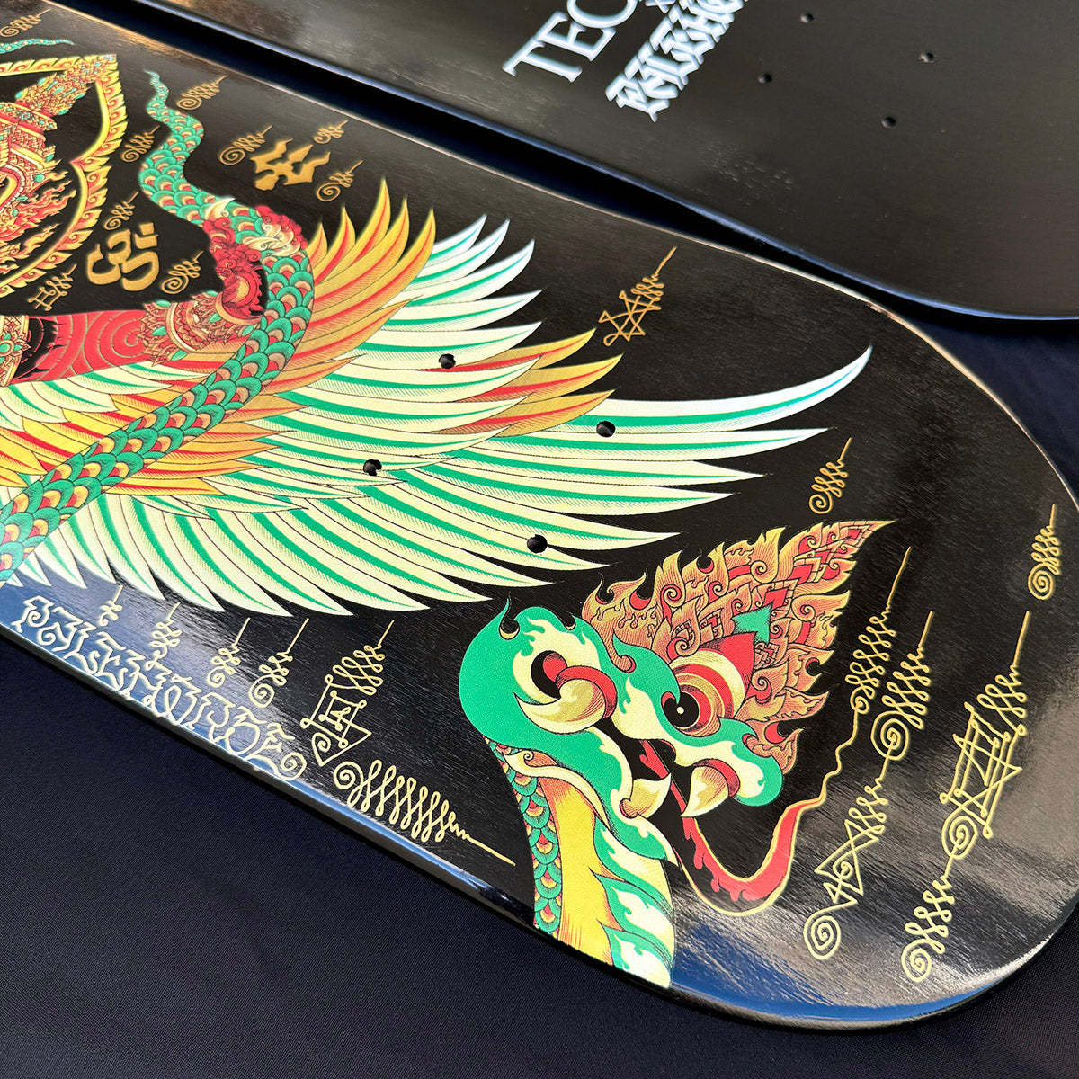 Hand Embellished Skate Deck: Garuda II