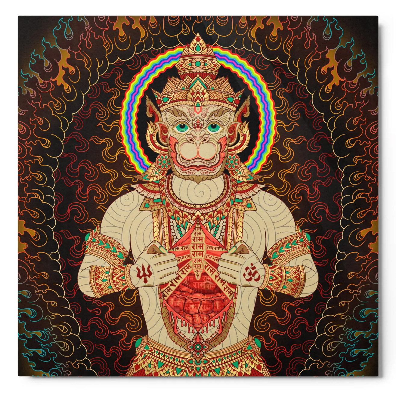 Hanuman Devotion: Metal Print