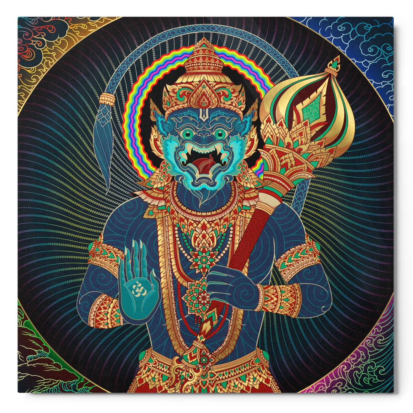 Hanuman w/ Mace: Metal Print