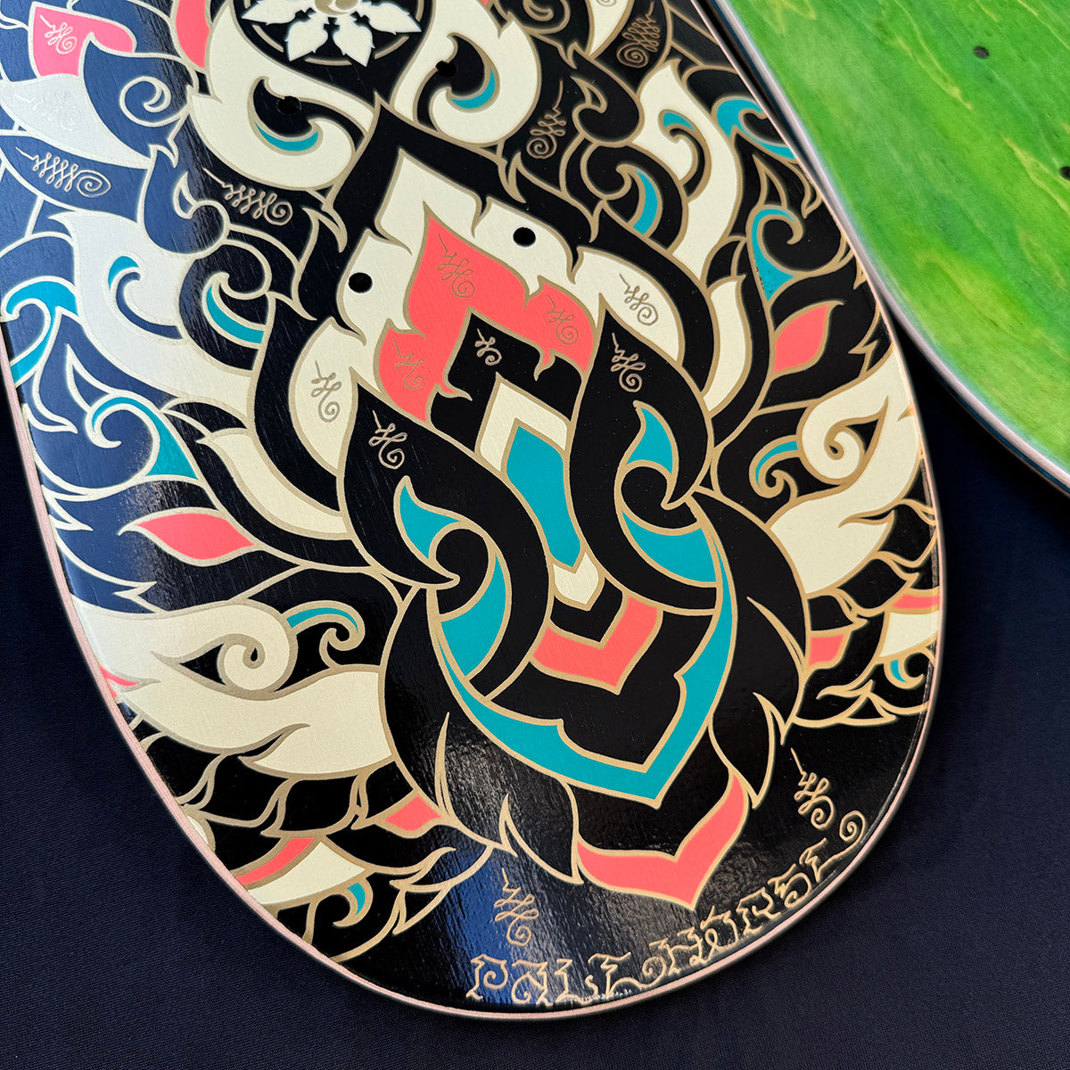 Hand Embellished Skate Deck: Inner Fire