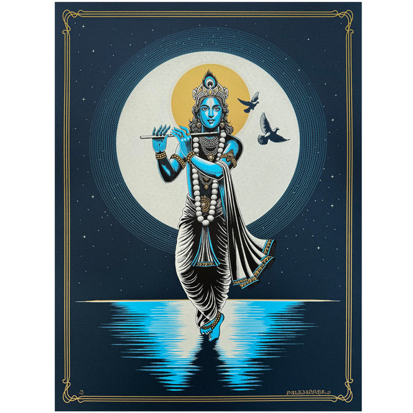 'Krishna Moon' Screen Printed Poster