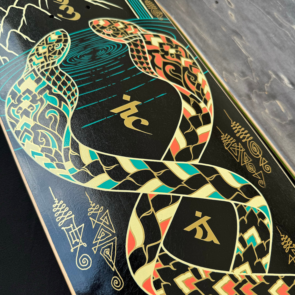 Hand Embellished Skate Deck: Kundalini