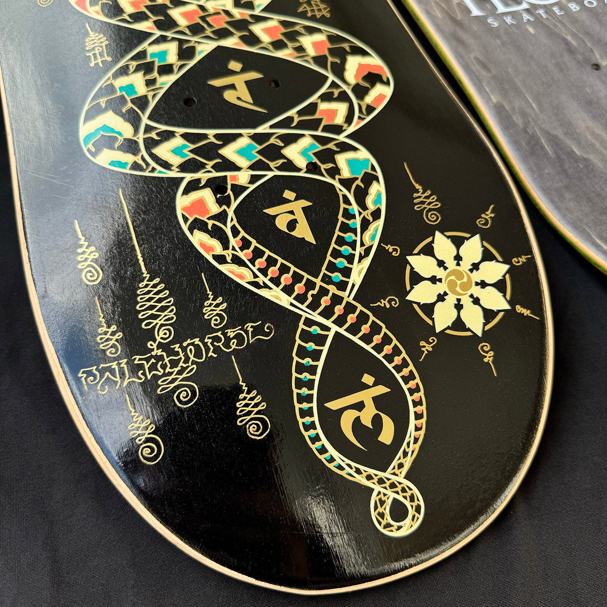 Hand Embellished Skate Deck: Kundalini