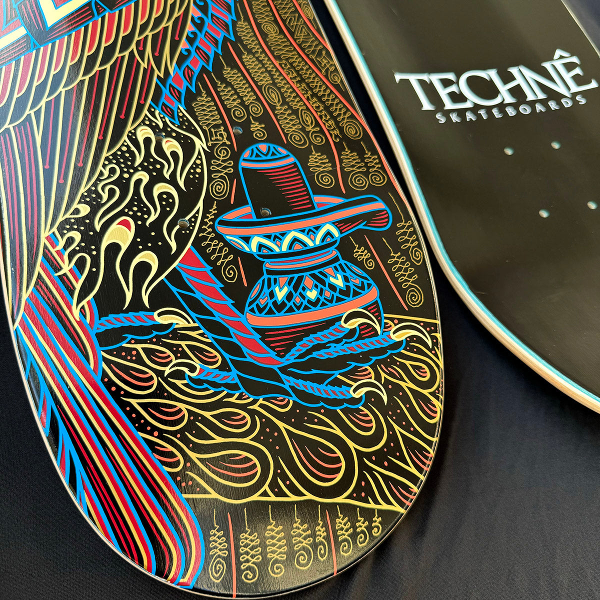 Hand Embellished Skate Deck: Vulture - Shiva Lingam