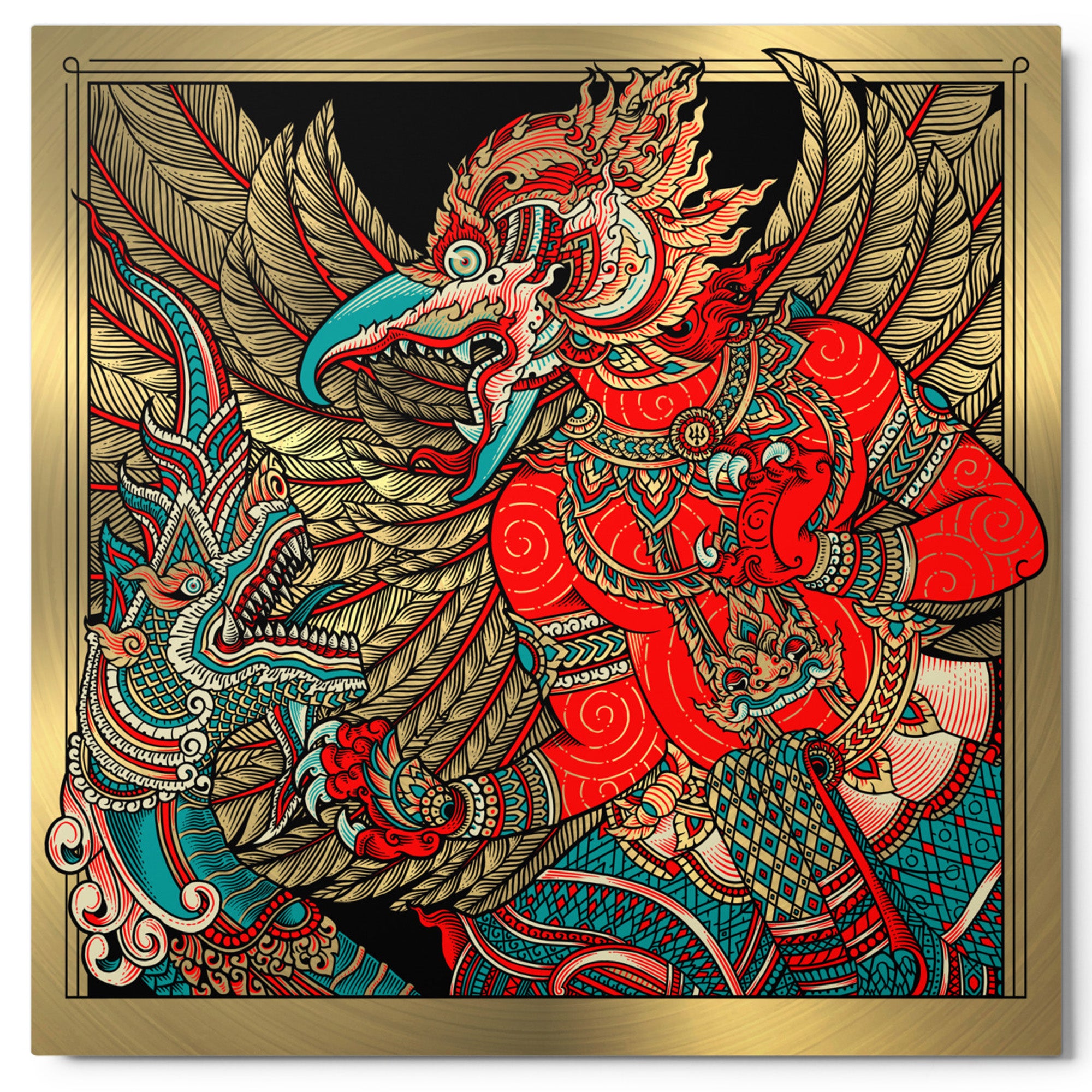 Garuda vs. Naga: Metal Print