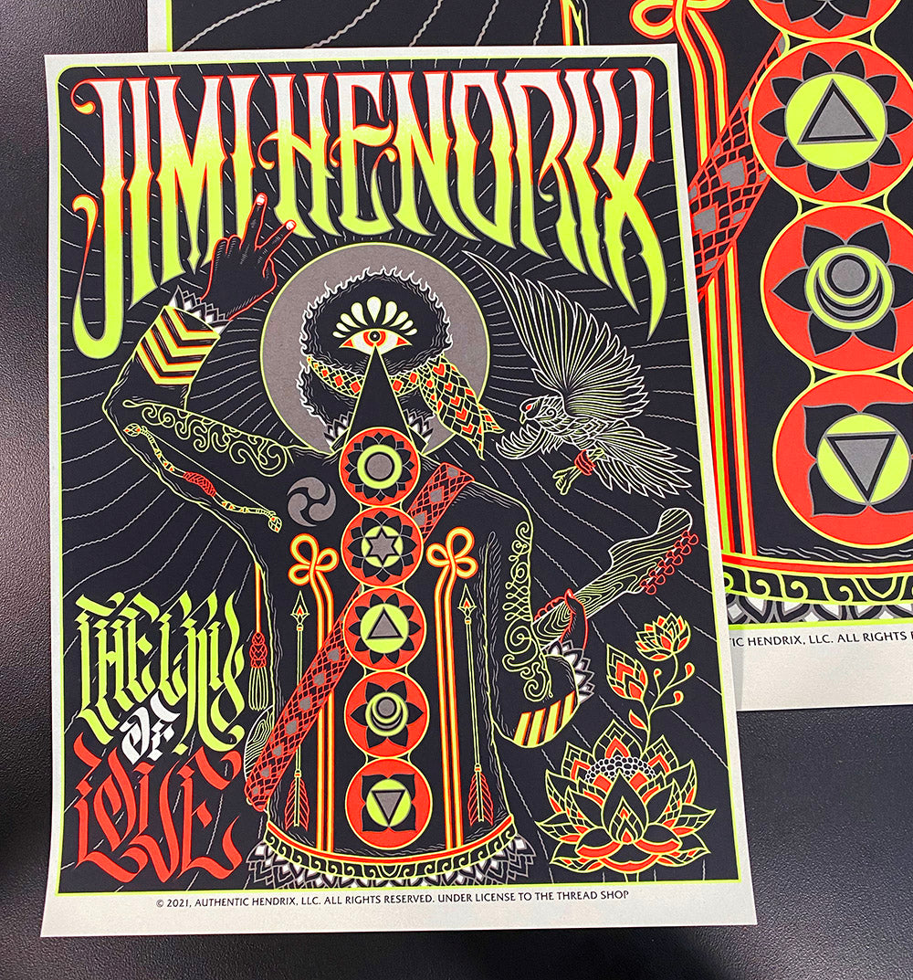 Jimi Hendrix: 'Cry of Love' Screen Printed Poster ~ A.P.